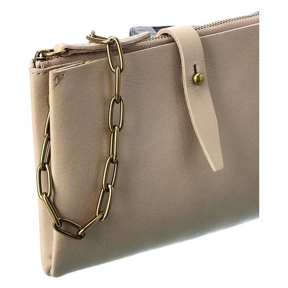 Madewell Transport Accordion Leather Crossbody, Beige - Picture 3 of 4